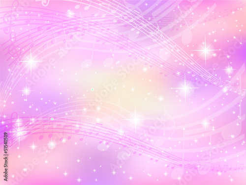 背景　楽譜　音符　ピンク