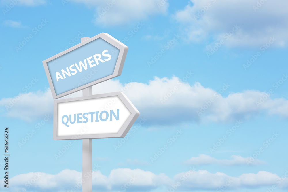 Answers and question road sign