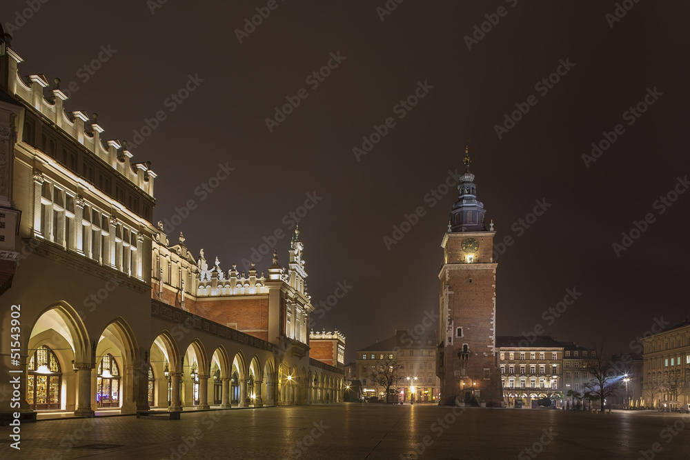 Cloth Hall and Town Hall Tower, Cracow, Poland