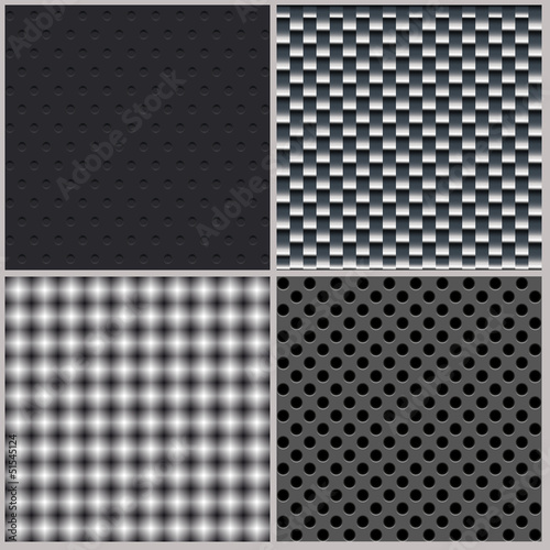 Set of four backgrounds. Abstract, dotted and metal textures