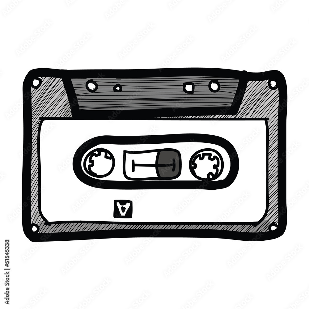 Fototapeta premium cassette tape - Hand drawn