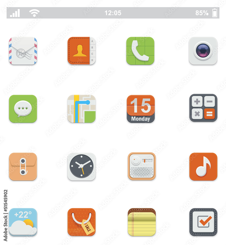 Generic smartphone UI icons Generic smartphone UI icons