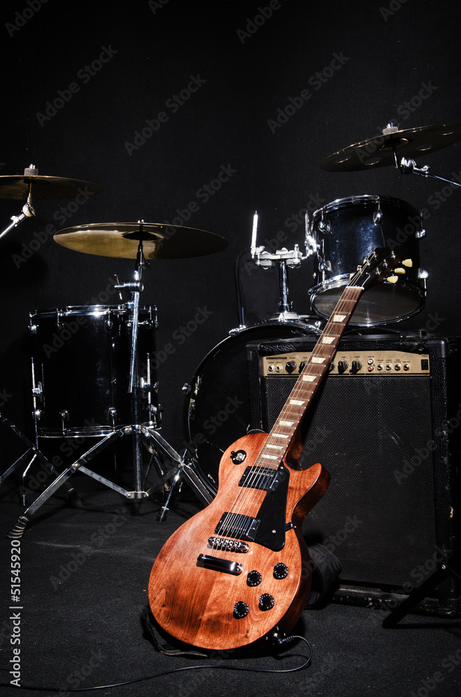 Fototapeta premium Set of musical instruments during concert