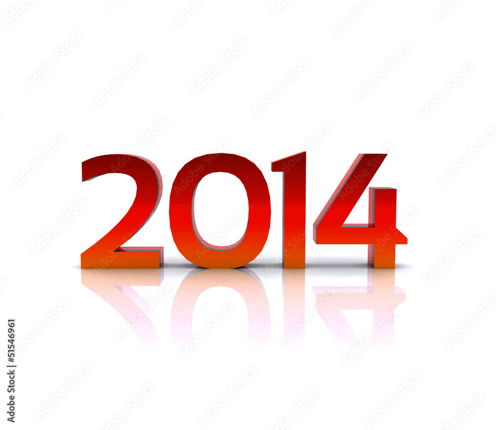3D illustration - The new year ... 2014 3D illustration - The new year ... 2014
