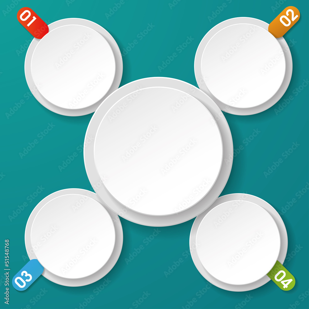 Four Info Labels With Numbers Circle Green Background Four Info Labels With Numbers Circle Green Background