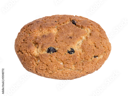 single oat cookie with raisins