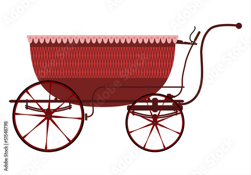 Classic baby pram. Vector.
