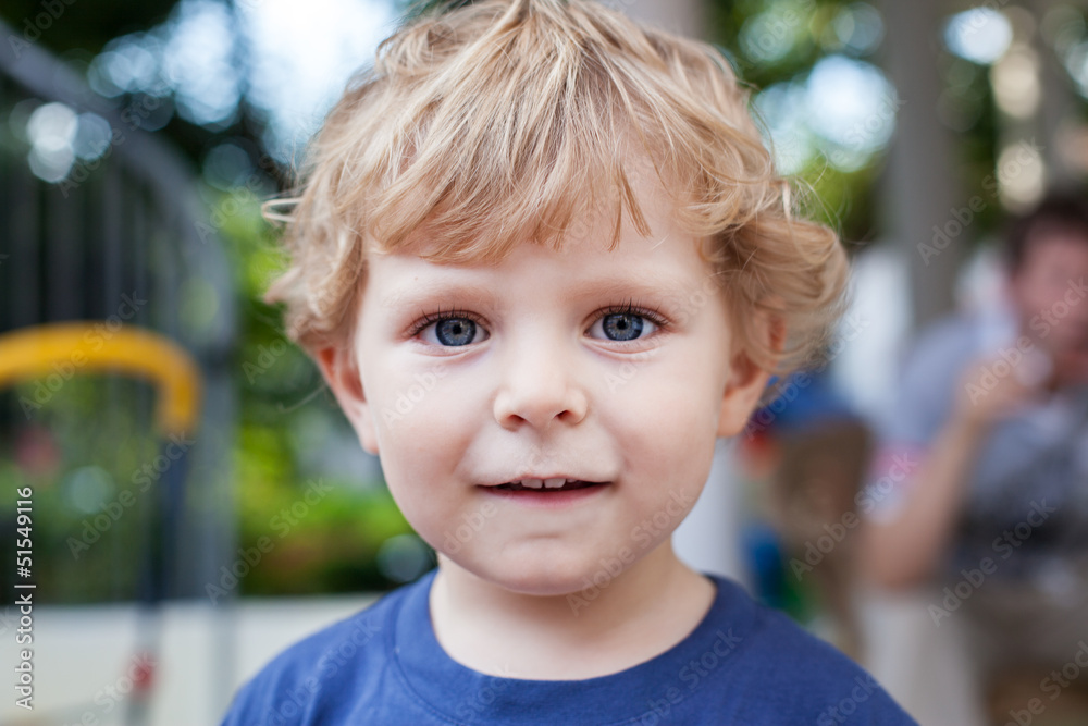 Portrait of little toddler boy with blond hairs Portrait of little toddler boy with blond hairs