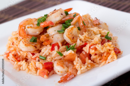 garlic shrimp on rice