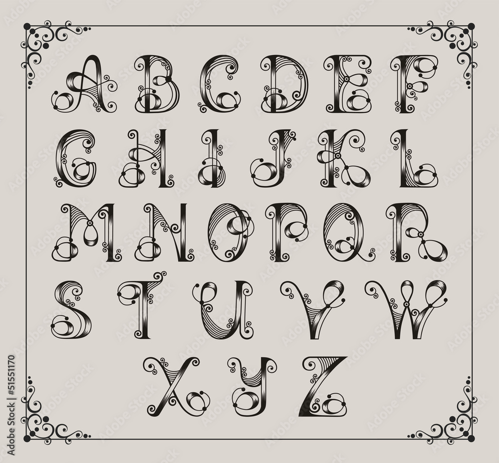 Calligraphic alphabet Calligraphic alphabet