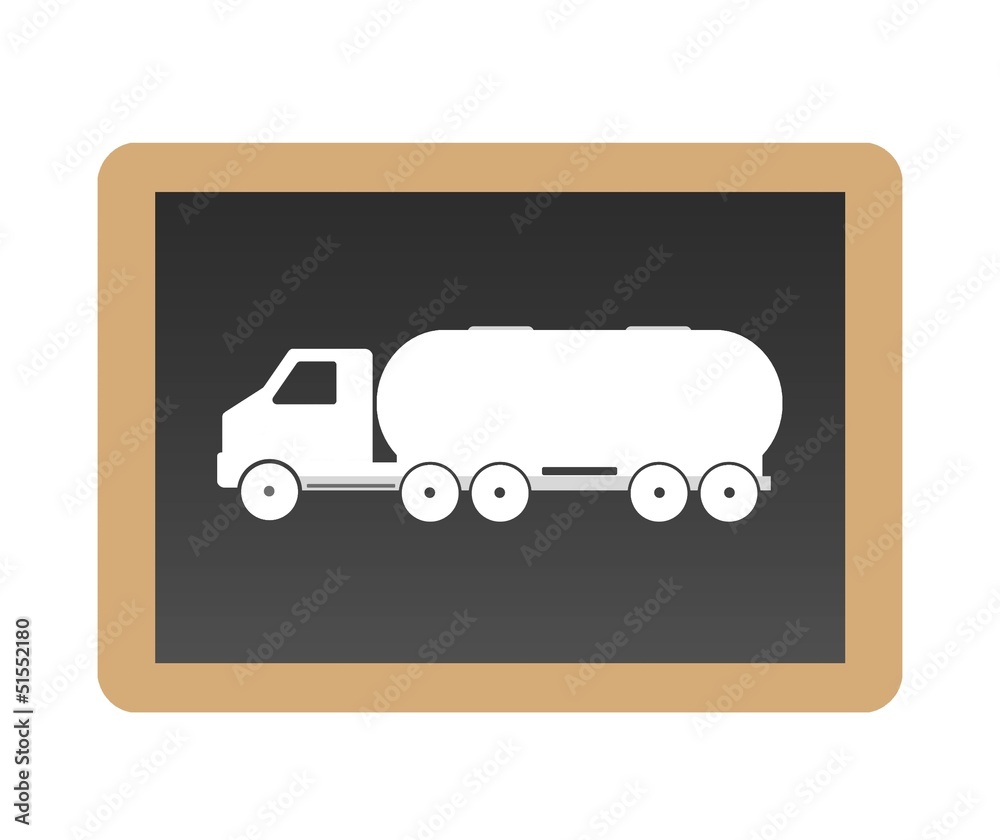 Camion-citerne dans une ardoise Camion-citerne dans une ardoise