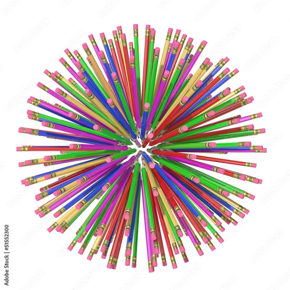 Obraz premium pencils on a white background