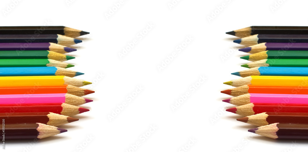 Set of colorful pencils isolated on white Set of colorful pencils isolated on white