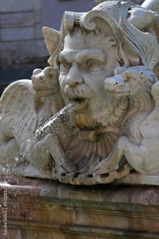 Un détail de la Fontana del Moro ou Fontaine du Maure