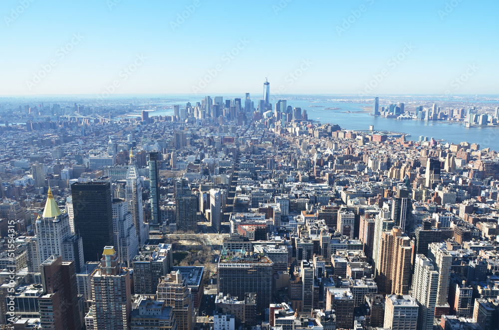Aerial view of Manhattan, NYC