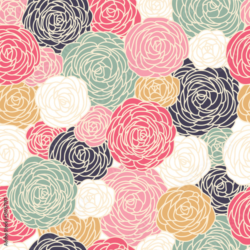 Seamless pattern with roses