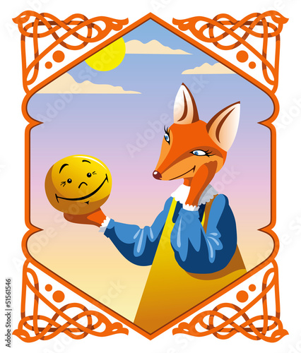 The little Bun and the Fox, vector illustration