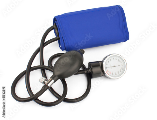 Manometer on white background, medical equipment photo