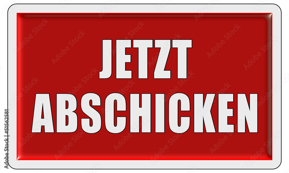 Fototapeta premium Glassy Button rot eckig JETZT ABSCHICKEN