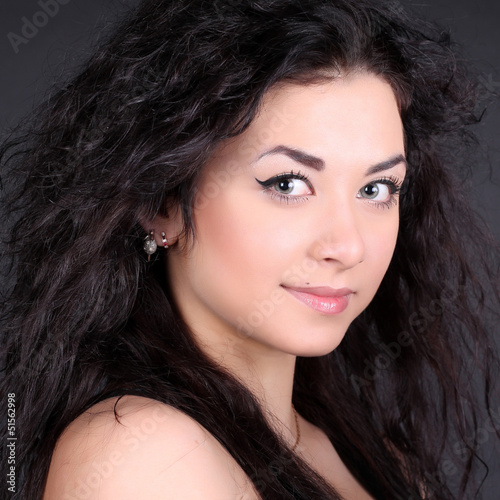 portrait of a woman with a beautiful smile with white healthy te