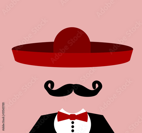 man with red sombrero
