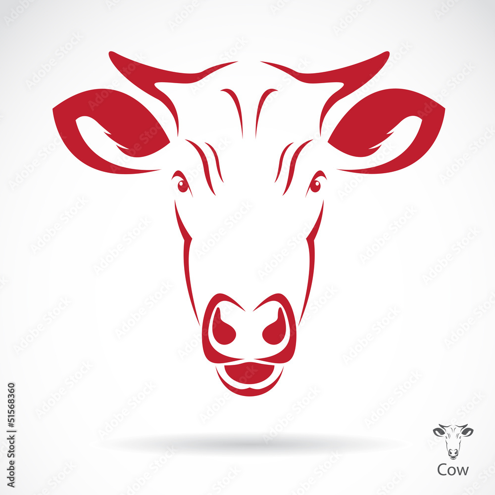 Vector image of an cow head , illustration - vector
