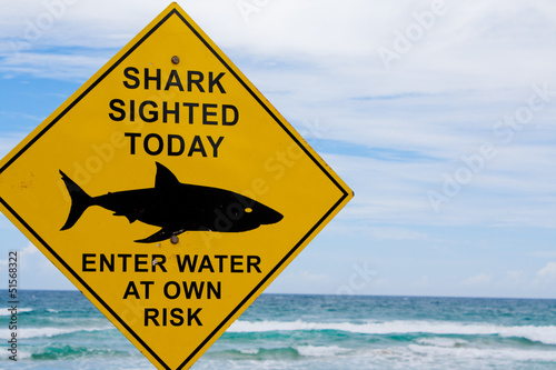 Shark Warning Sign photo