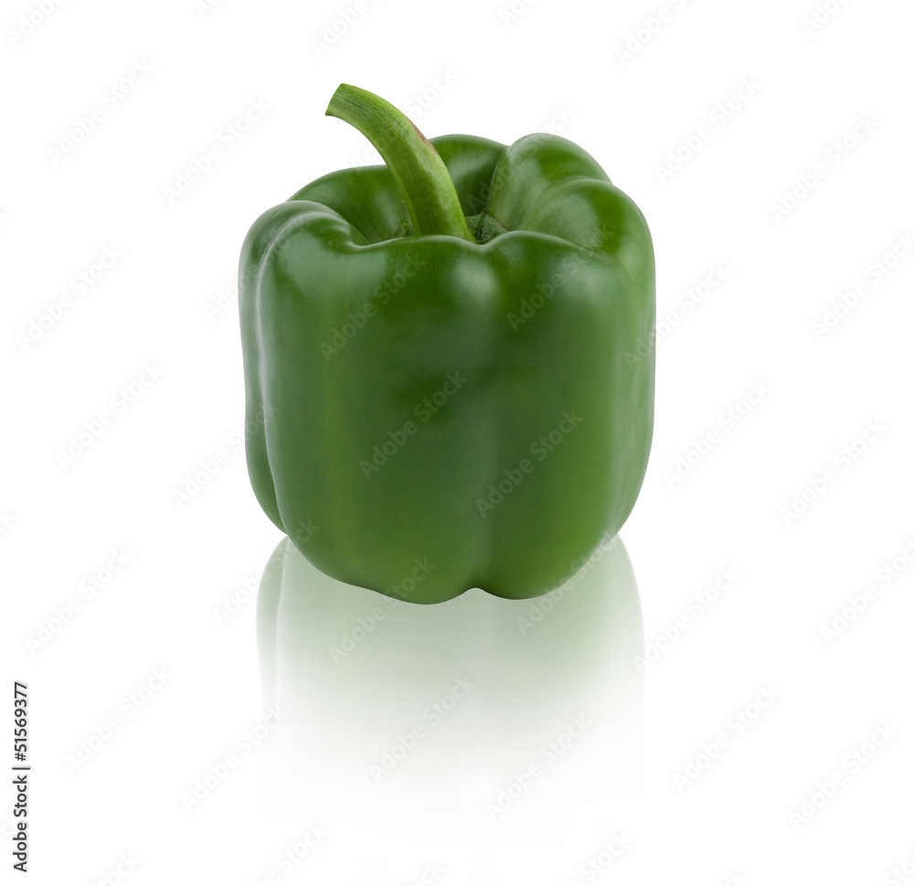 Sweet green pepper isolated on white background Sweet green pepper isolated on white background