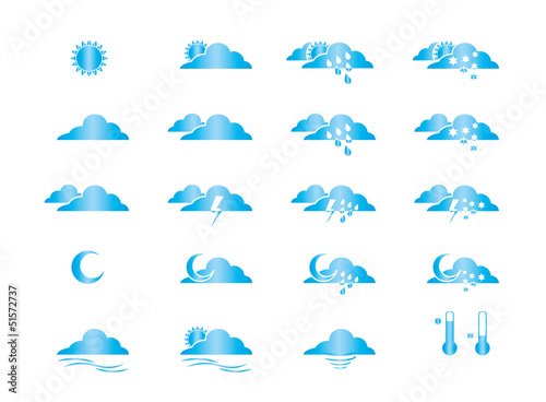 Picto icône météo bleu métallisé