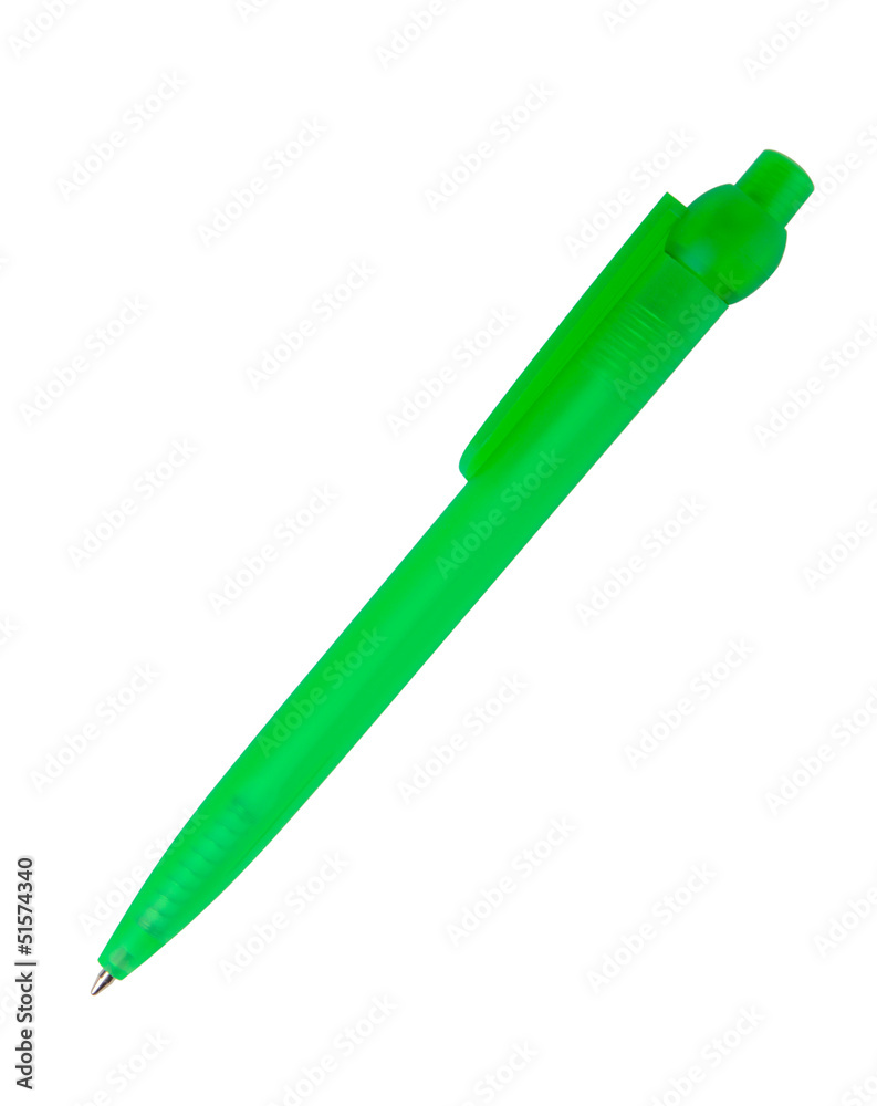 Green plastic ball point pen Green plastic ball point pen