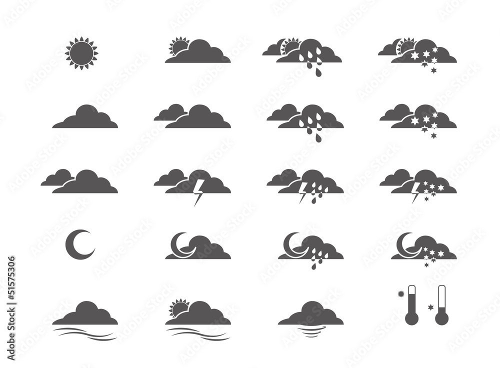 Picto icône météo gris