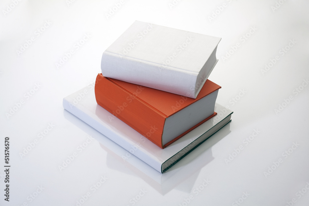 Hardcover books on white Hardcover books on white