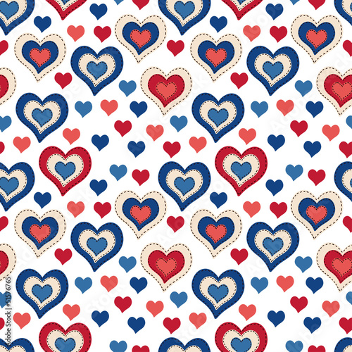 Seamless background with hearts