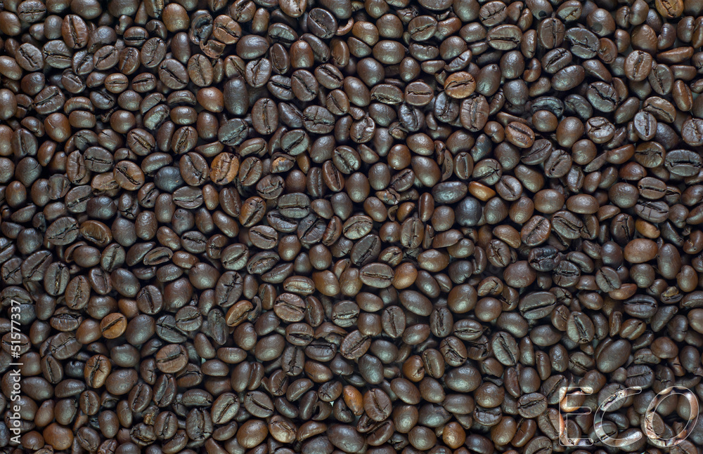 Eco icon on coffee background and textured Eco icon on coffee background and textured