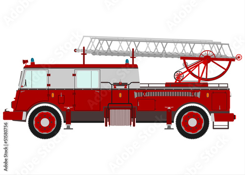 Fire truck with ladder.