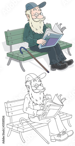 Old man reading