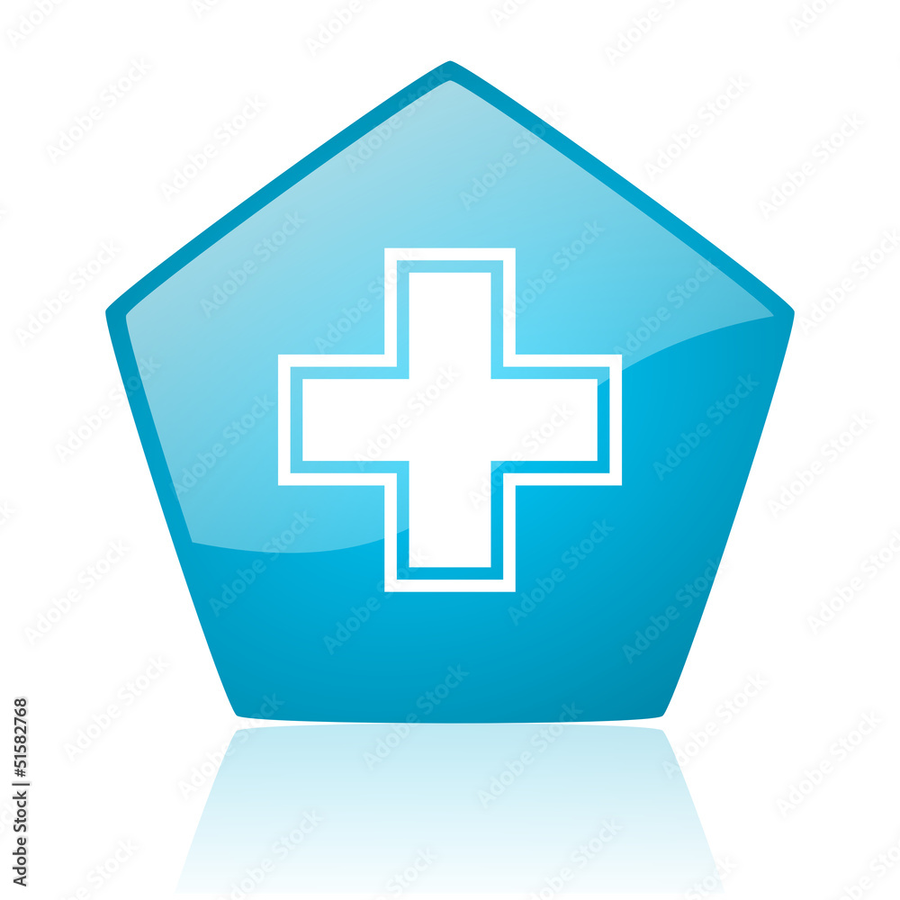 Obraz premium pharmacy blue pentagon web glossy icon