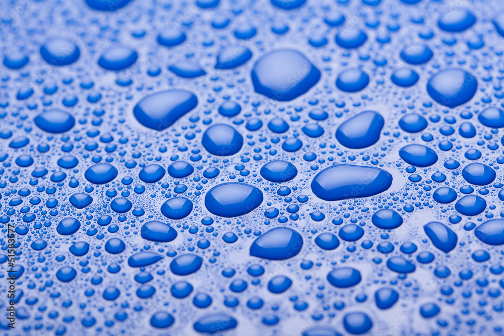 water drops blue
