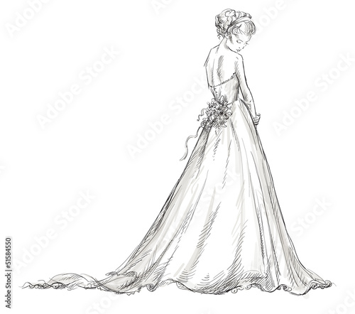 Bride. Beautiful young girl in a wedding dress.