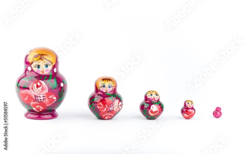 Russian doll isolated on a white backgrounds