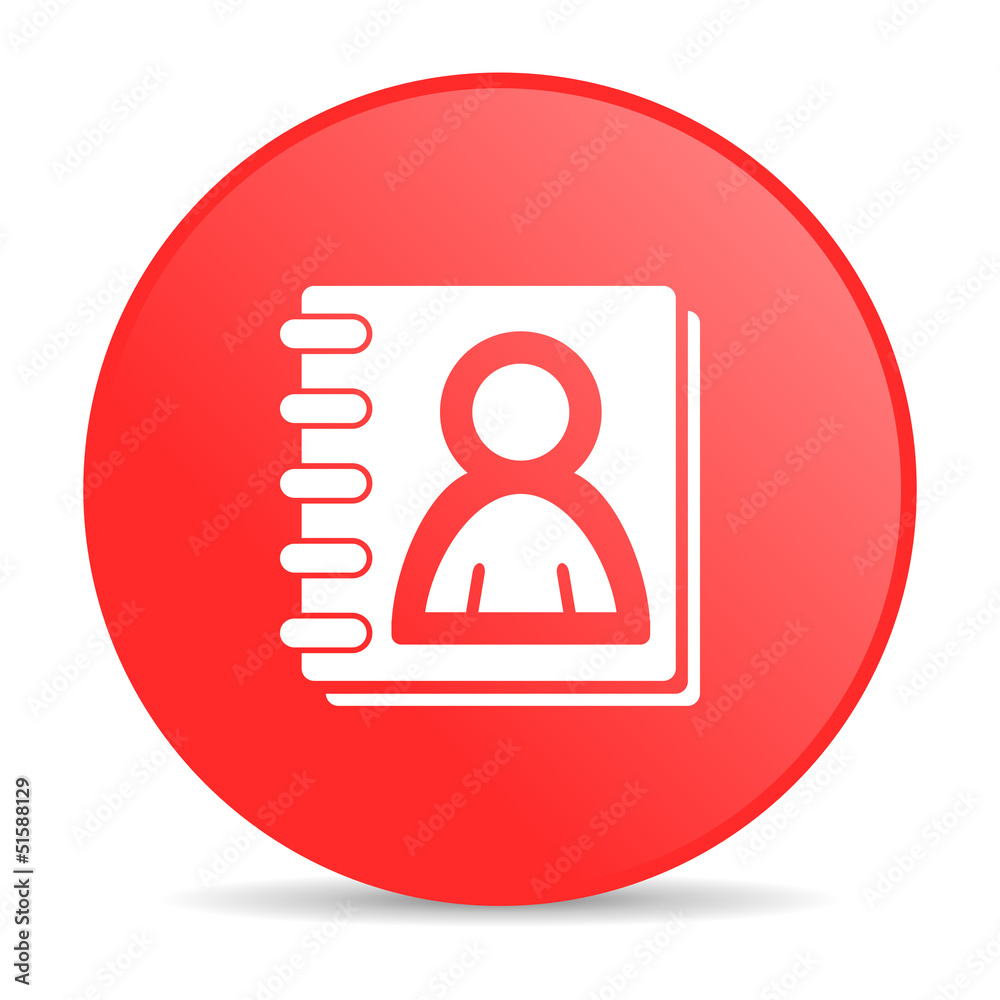 address book red circle web glossy icon address book red circle web glossy icon