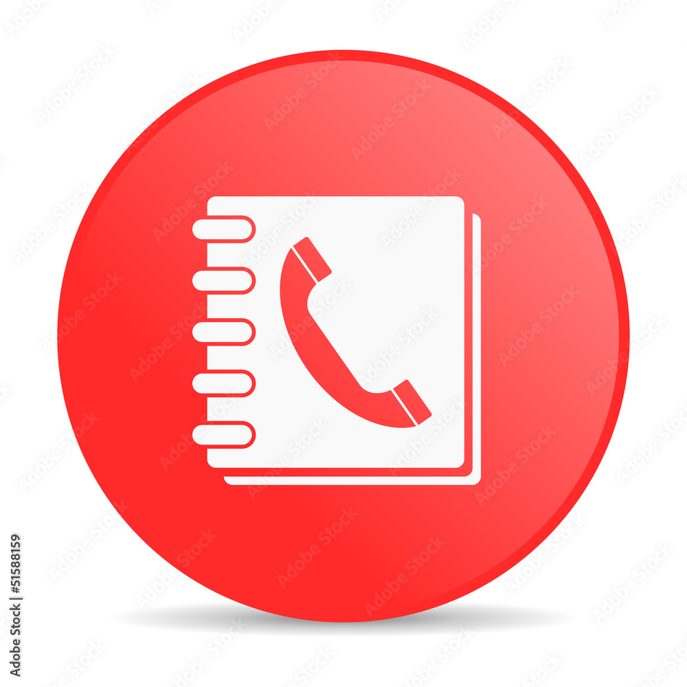 phonebook red circle web glossy icon