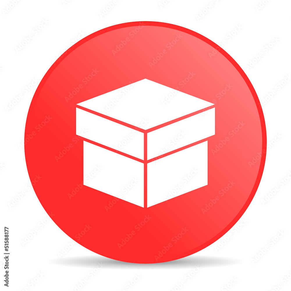box red circle web glossy icon