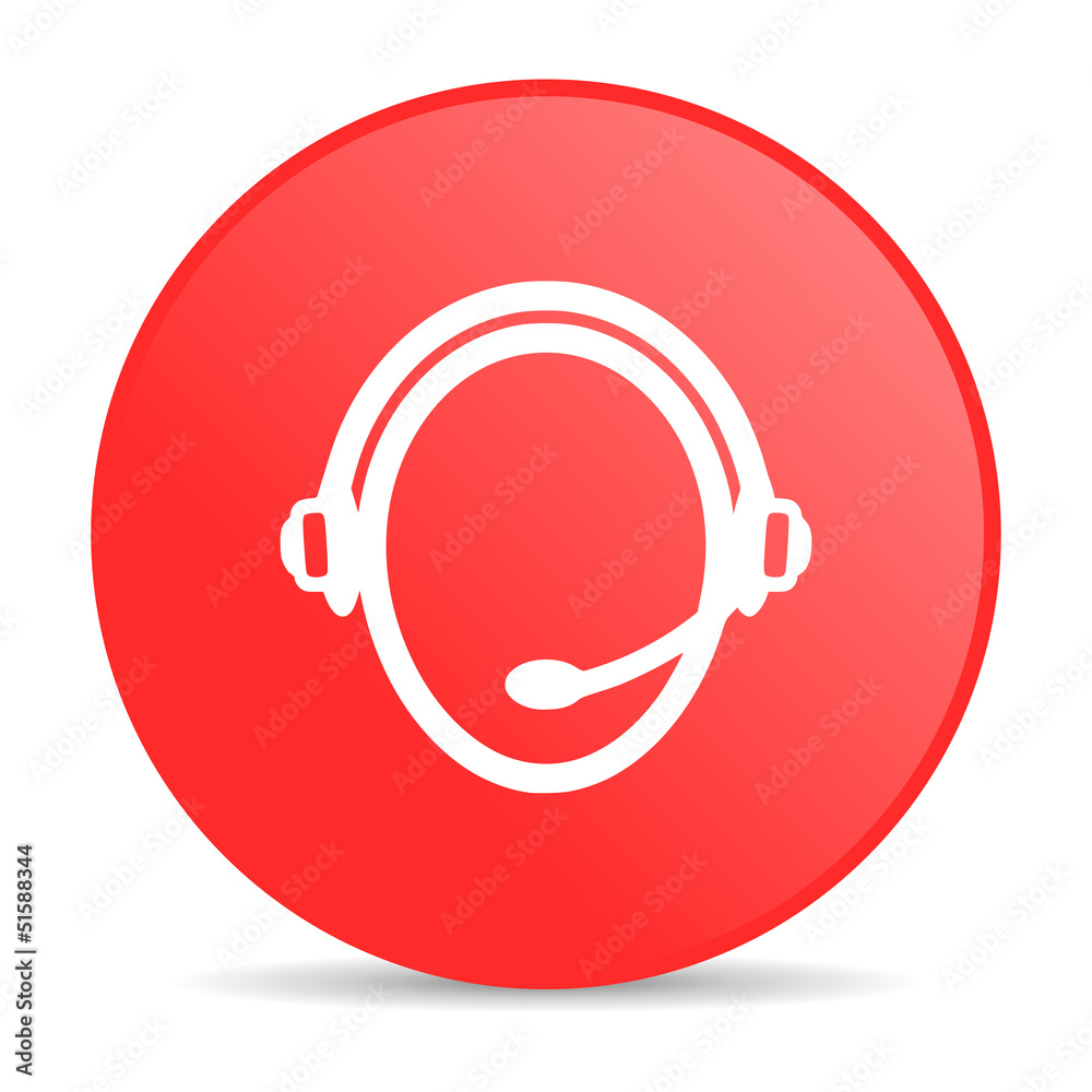customer service red circle web glossy icon customer service red circle web glossy icon