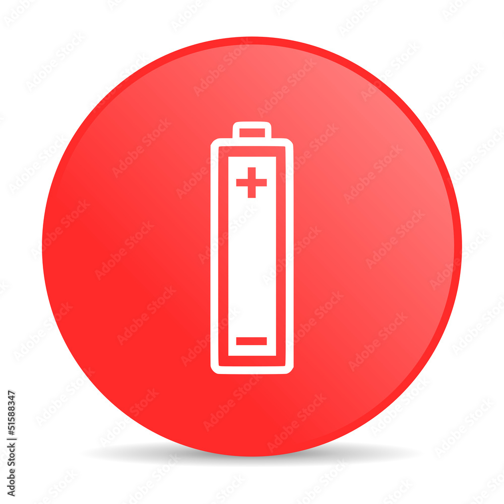 battery red circle web glossy icon battery red circle web glossy icon