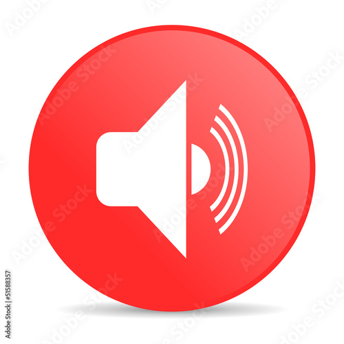 volume red circle web glossy icon