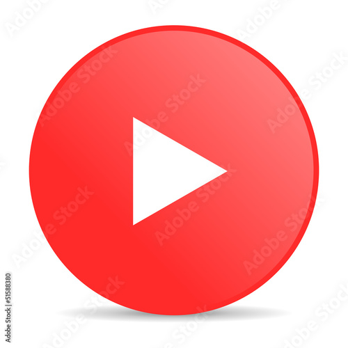Free Download play red circle web glossy icon - GFXLoad