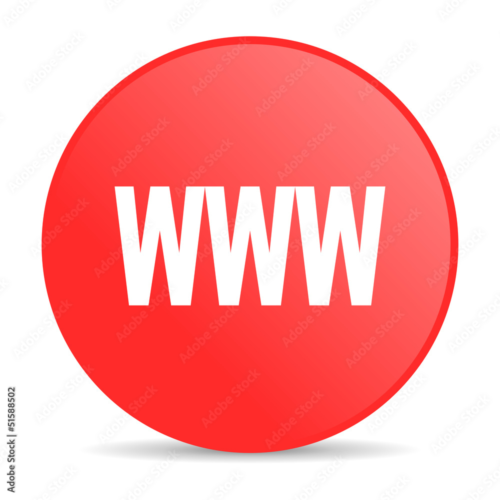 www red circle web glossy icon
