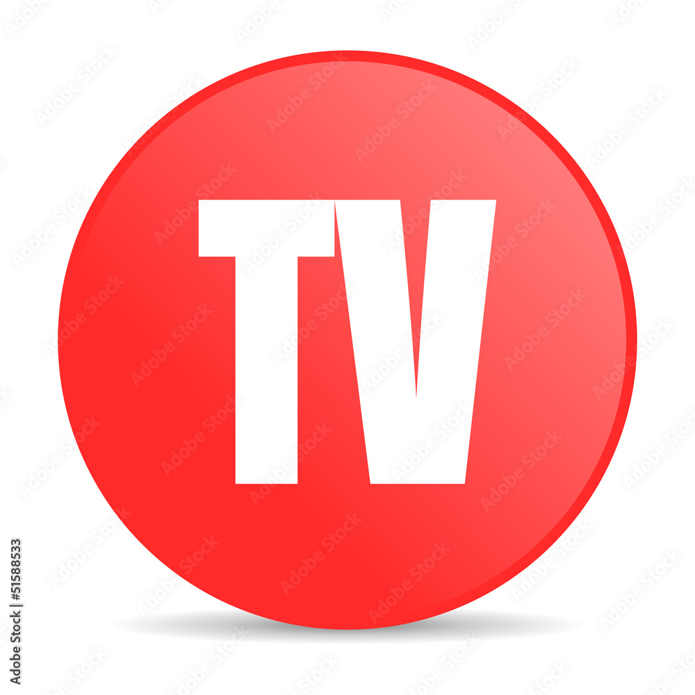 tv red circle web glossy icon tv red circle web glossy icon