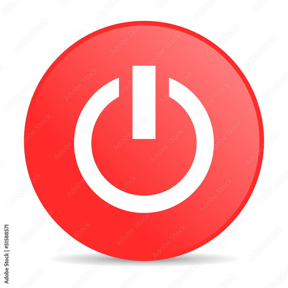 power red circle web glossy icon power red circle web glossy icon